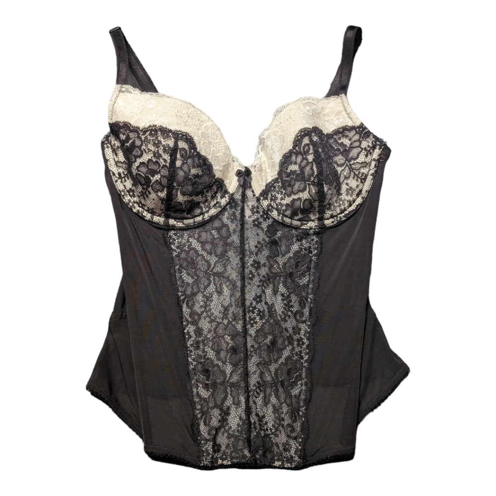 Victoria's Secret Vintage Black White Bustier Top Size 36C
